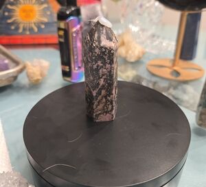 Elegant Black and Pink Crystal Tower